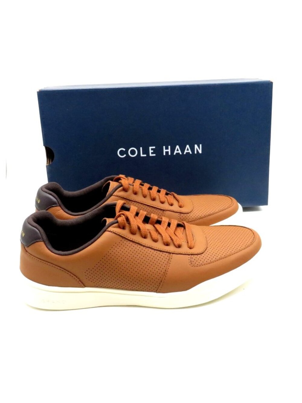 Cole Haan Mens GC Modern Perf Sneakers British Tan Leather Size 10.5M New